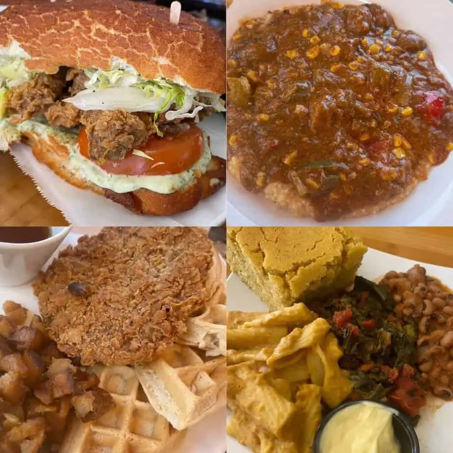 Collage of dishes from Souley Vegan.